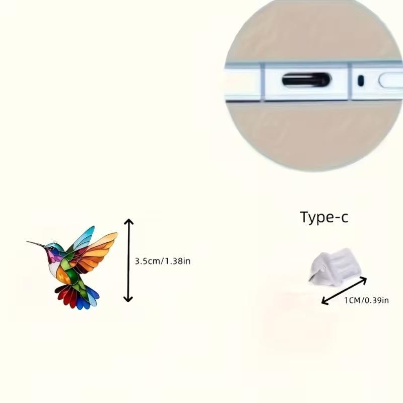Type C USB Port Dust Plug with 2D Acrylic Pendant Charm Mobile Dust Plug Charm Phone Accessories for Phone Decorations
