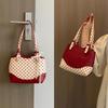 Versatile Leather Contrast Color Shoulder Bags Women Leisure Large Capacity Female Handbags Commuter Point Printed Underarm Bags