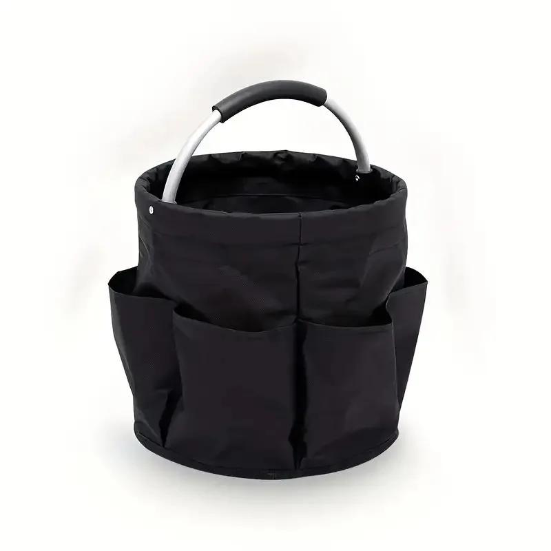 

17L Foldable Storage Bucket 600D Oxford Cloth Portable Cleaning Tool Storage Organizer Outdoor Camping Picnic Garden Harvest Bag чорний
