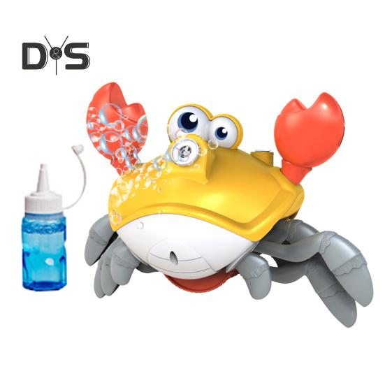 Walking Crab Bubble Machine Automatic Bubble Blower with LED Lights & Music Electric Fun Outdoor Bubble Playset for Kids