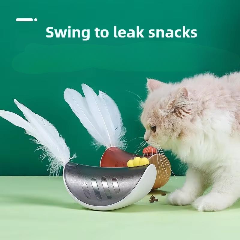 Interactive Leaky Food Cat Dog Toy Chicken Biomimetic Animal Toy Multifunctional Replaceable Feather Small Dog Toy Indoor Fun Companion Pet Supplies