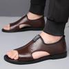 TUINANLE Men's Leather Sandals Breathable Hollow out Outdoor Casual Beach Shoes Summer New Comfort Men walking shoes