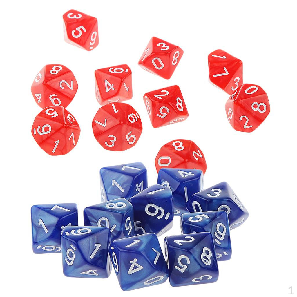 10 Pieces Of Acrylic Sided D10 Game For Board Games