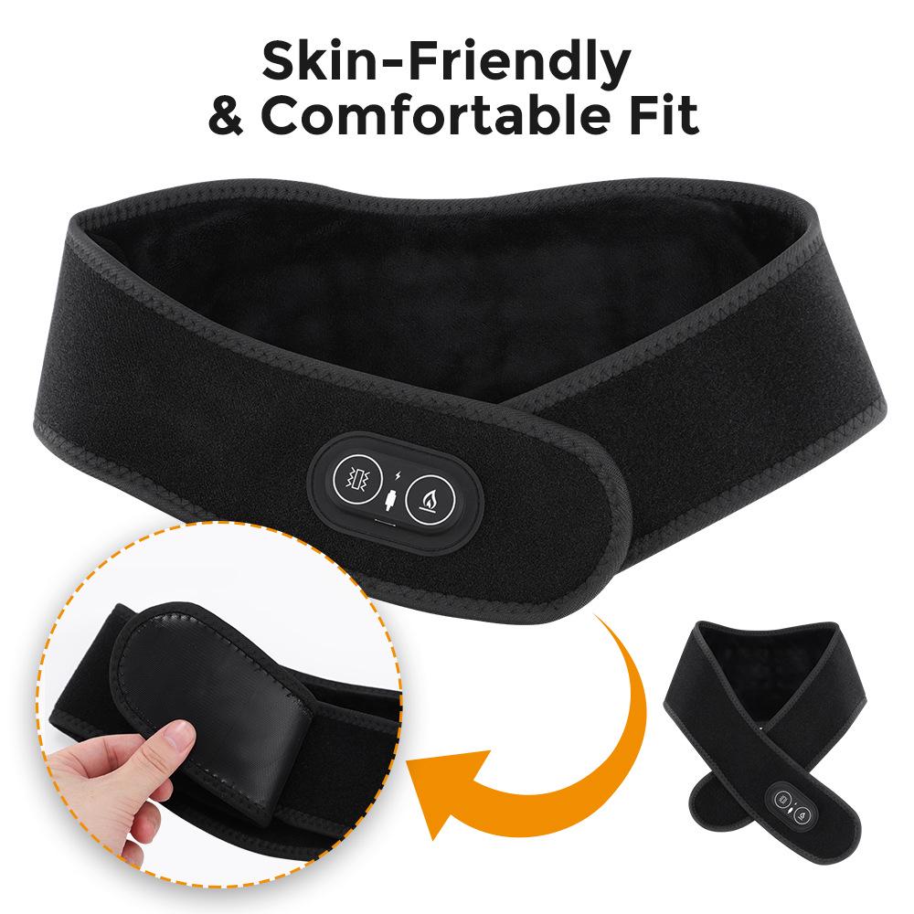 Red Light Heating Neck & Wrist Support with Vibration Massage – 660/850nm Therapy Heat Pack.