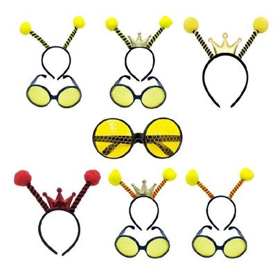 Unisex Tekening Bij Vorm Hoofdband Carnavals Feest Rave Bij Stijl Zonnebril Set
