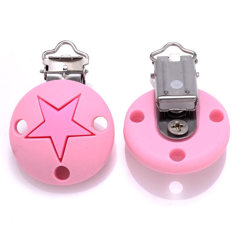 3Pcs Silicone Heart Shape Pacifier Clip DIY Baby Soother Nursing Dummy Holder Draft Teething Molar Toys Clips BPA Free