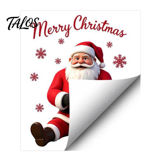 Holiday Home Decor Stickers Santa Claus Toilet Sticker, Waterproof PVC Christmas Bathroom Decal for Creative Gift Ideas Decoration, Removable