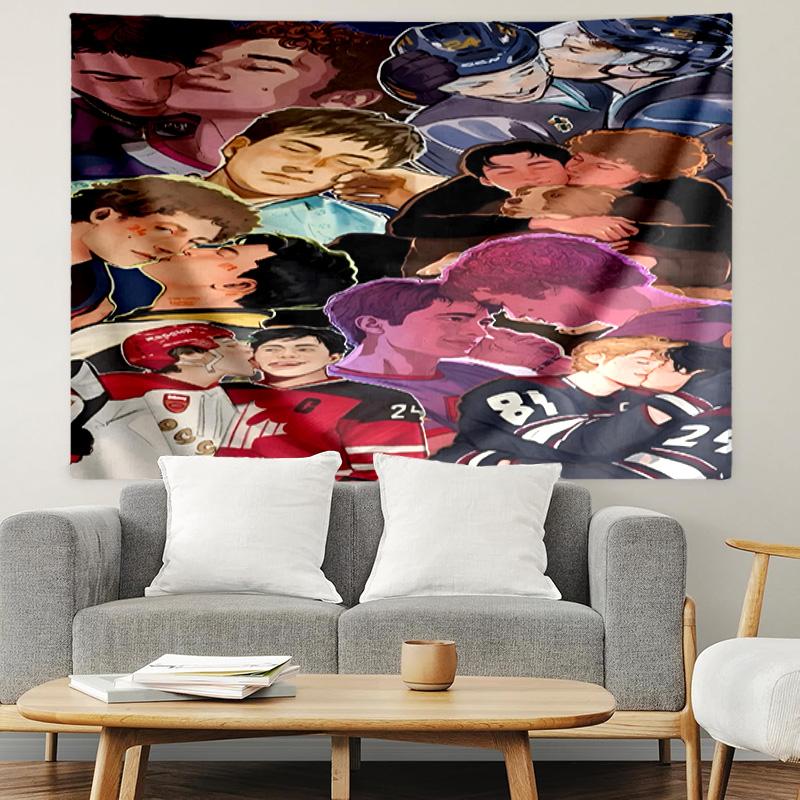 Heated Rivalry Print Tapestry, Lightweight Wall Hanging, for Bedroom, Dorm, Living Room, Home Art Decor, Birthday Christmas Gift for Friends