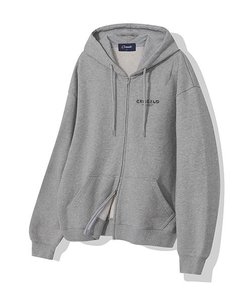Signal Logo Hoodie 2-Way Zip-Up_Gray