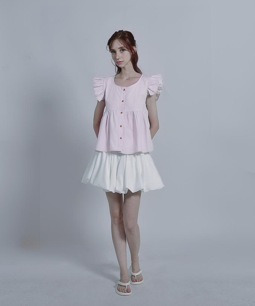 Keulleiseu Shoulder Frill Sleeveless Blouse_Purple