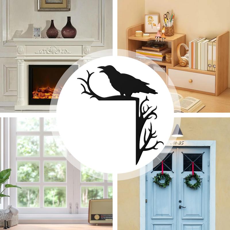 Decorations For Door Corner Door Corner Sign Metal Crow Door Topper Home Wall Decoration Elegant Waterproof Door Ornament For