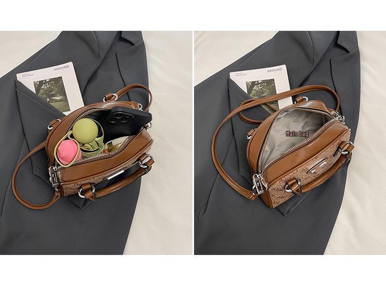 Women's 2025 Cross-border Printed Bowling Bag: European & American Style Versatile Crossbody Handbag