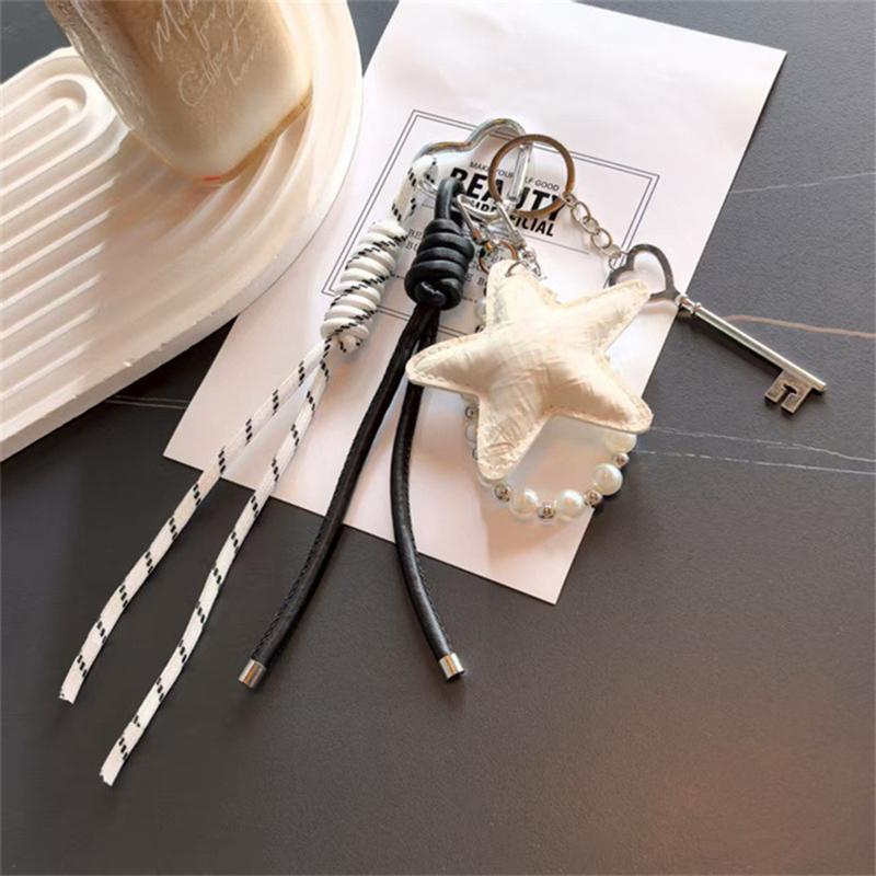 Yogodlns Handgefertigter Anhänger für gewebte Nylonseiltasche, niedliche Bonbonfarbe, modischer Rucksack, Handtasche, hängende Taschen, Accessoires