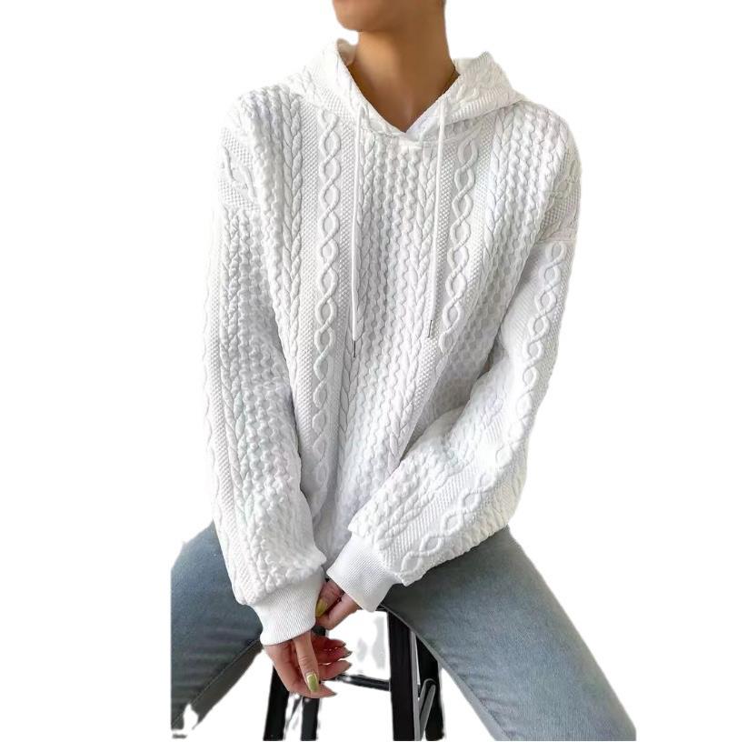 Men's Autumn Hong Kong Style Waffle Pattern Hooded Sweatshirt - Loose, Trendy, Couple's Jacket