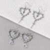 Trend Cross Black Heart Shaped Pendant Earrings Set  Luxury Quality Jewelry Birthday Gift