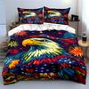 Colorful eagle and fireworks. Bedding sets Duvet cover sets Duvet covers Pillowcases(1 * Duvet Cover 2 * Pillowcases without duvet insert)