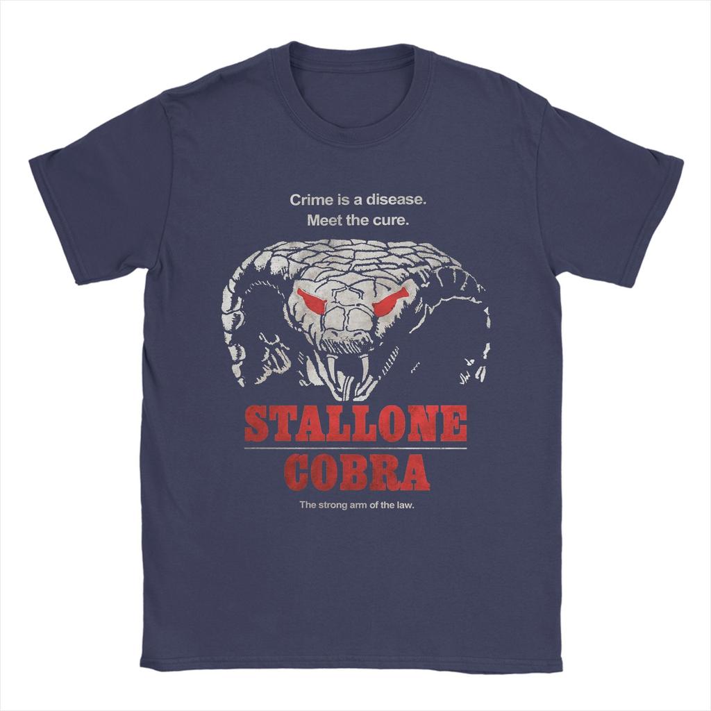 Stallones Cobra Movie T-Shirts Men Awesome Cotton Tee Shirt O Neck Short Sleeve T Shirts Gift Idea Clothes