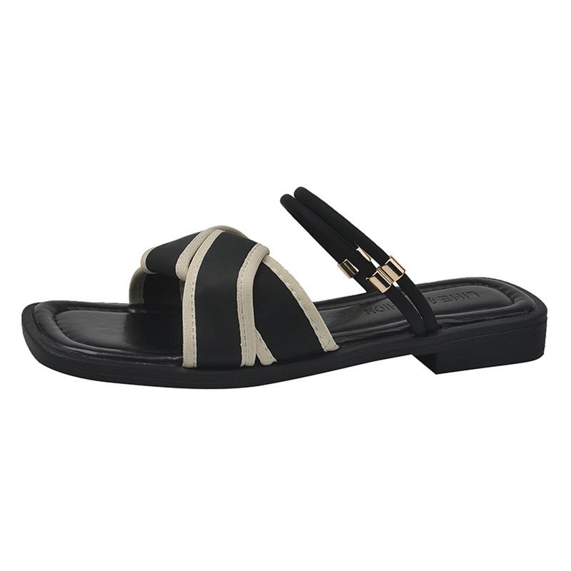 French Fairy Style Flat-bottomed Sandals Female Summer Outer Wear Temperament with Skirt New Popular Versatile Roman Sandals