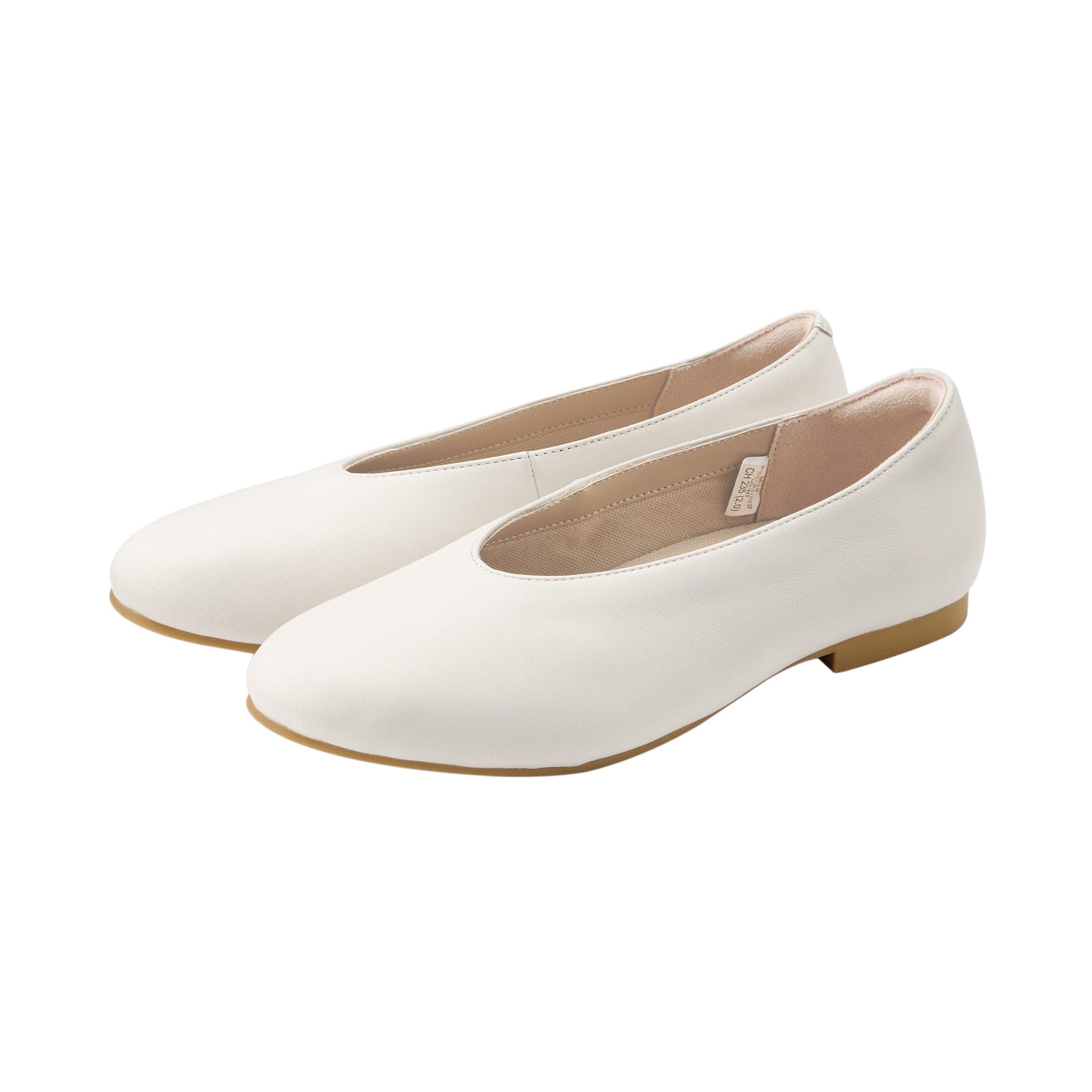 

MUJI Women s Comfortable Leather Deep-Wear Shoes, Off-White, Size 23.5cm, EJA08A4S