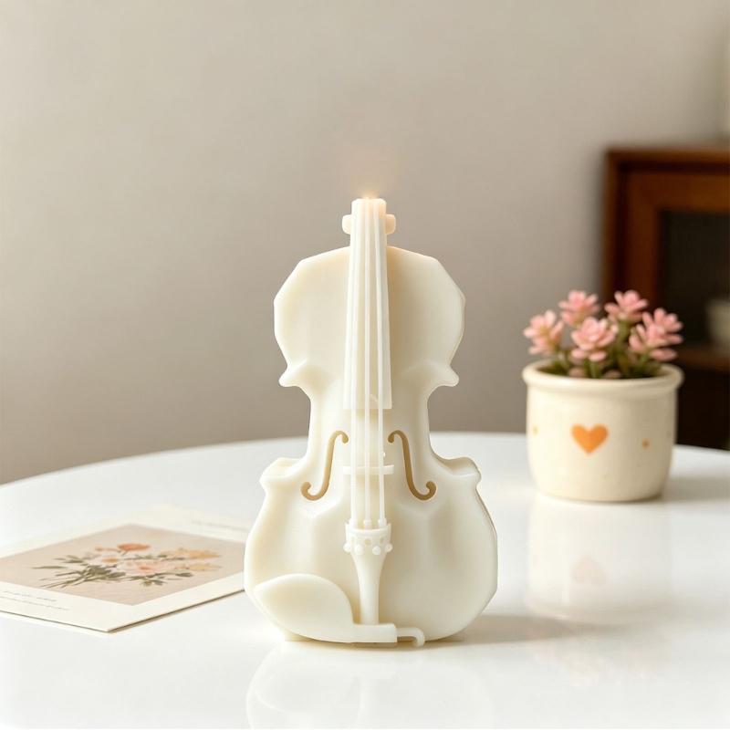 Violin Shape Silicone Molds Food Grade Silicone for Resin Casting Handmade Soap Making Candle Gypsum Statue Ornament