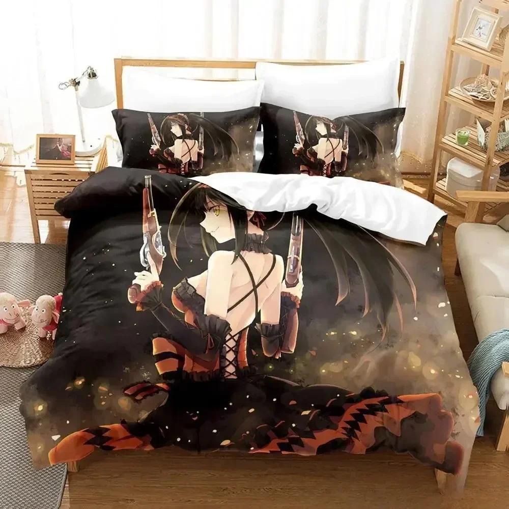 New Date A Live Tokisaki Kurumi Bedding Set Single Twin Full Queen King Size Bed Set Aldult Kid Bedroom Duvet cover Sets
