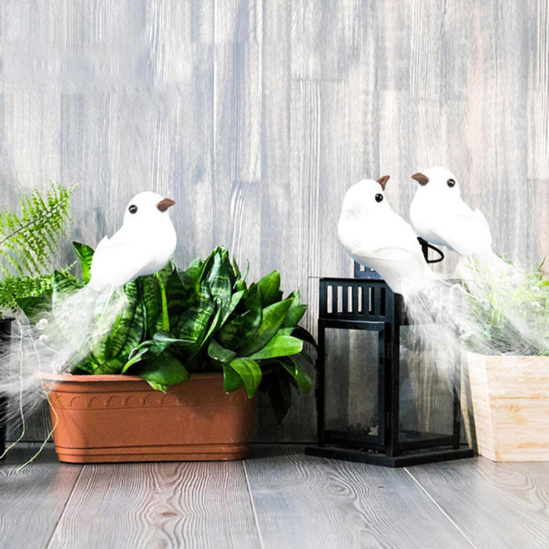 Δημιουργικό Στολίδι Πουλιού με Φτερά Προσομοίωσης Περιστεριού Διακόσμηση Διαρρύθμισης Χριστουγεννιάτικου Δέντρου για Γάμο DIY Εξωτερικού Χώρου