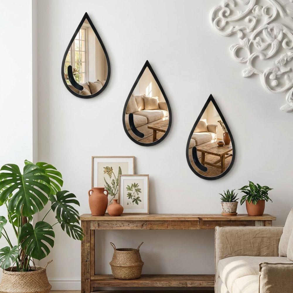 3Pcs Wall Mount Water Drop Wall Stickers Self-Adhesive Wall Decals  Office Decor