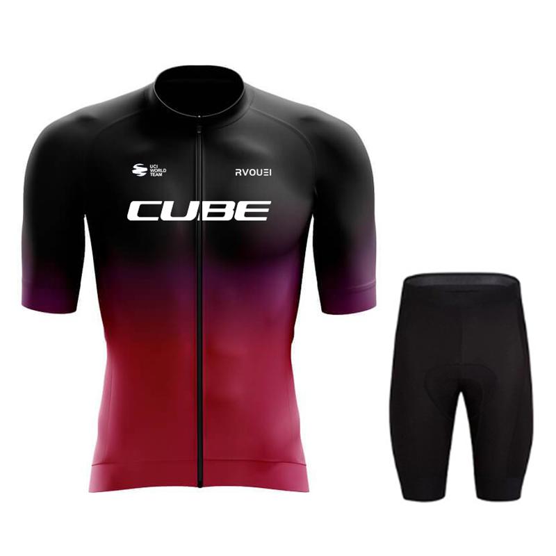 Rvouei Cube Team Quick Drying  Clothing MTB Bike Uniform Maillot Ropa Ciclismo Hombre Bicycle Suit 2026 Summer Breathable Cycling Suit Set