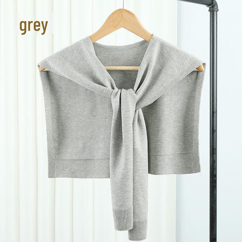 Two-Way Knitted Shawlette: Stylish Women's Spring/Autumn Wrap & Neck Protection Scarf