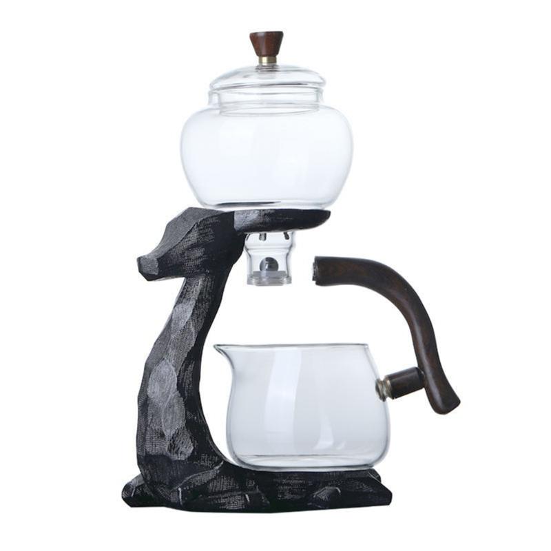 

Glass Teas Set for Weddings and Birthday Gift Heat Resistant Automatic Teapot with Removable Infuser Teas Kettle 1