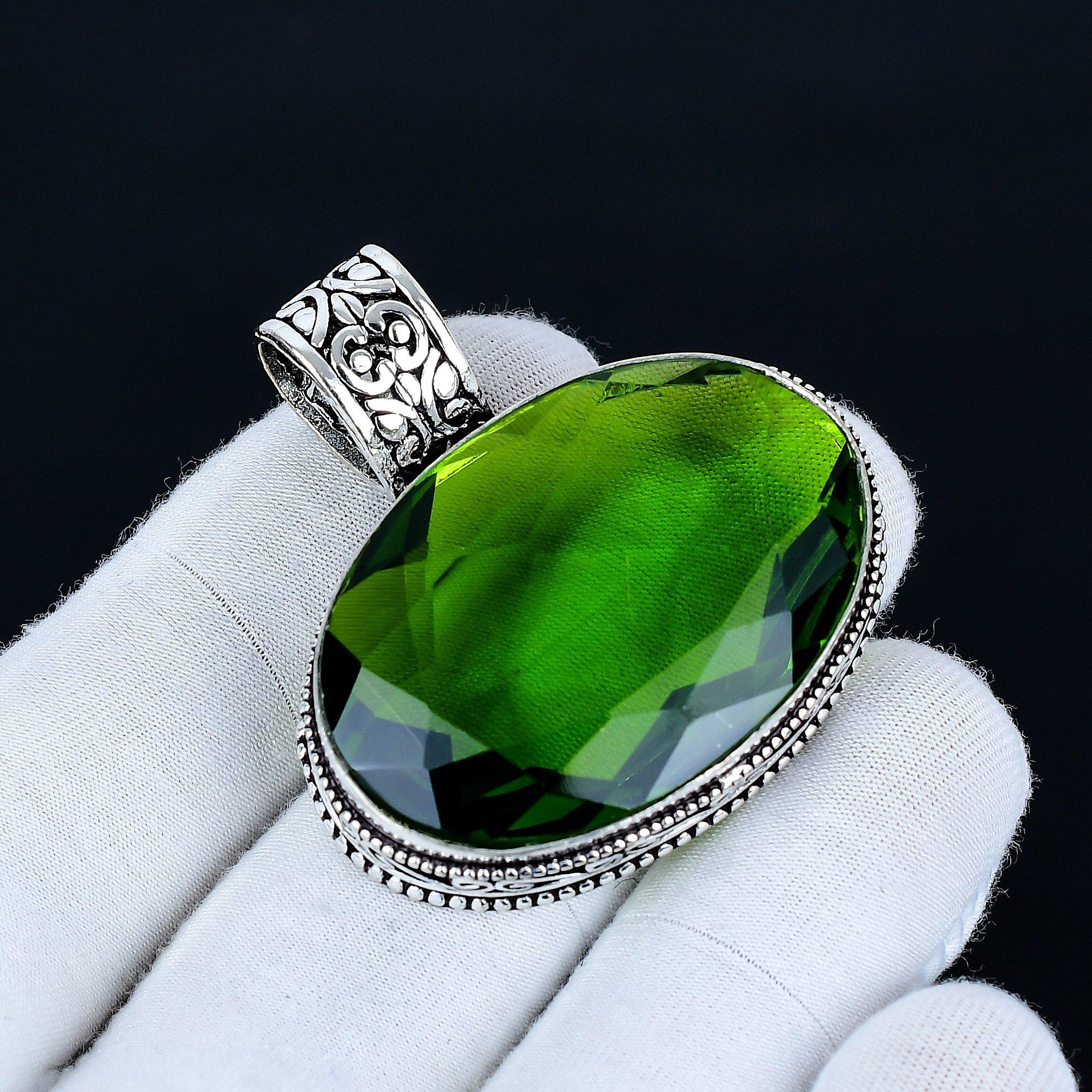 

Peridot Pendant, 925 Sterling Silver Handmade Jewelry, Peridot Silver Pendant, Party Wear Jewelry For Women s, Pendant New Year Gift 6 Cm
