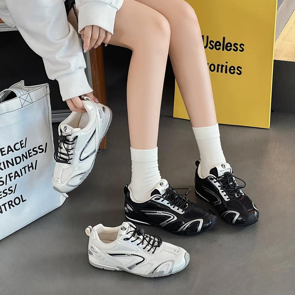 Retro Racing Shoes Women's 2025 New Summer Mesh Breathable Forrest Gump Training Shoes Platform Casual Sports Shoes