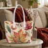 Autumn Maple Leaf Printed Tote Bag Fashion Casual Large Capacity Daily Shopping Handbag