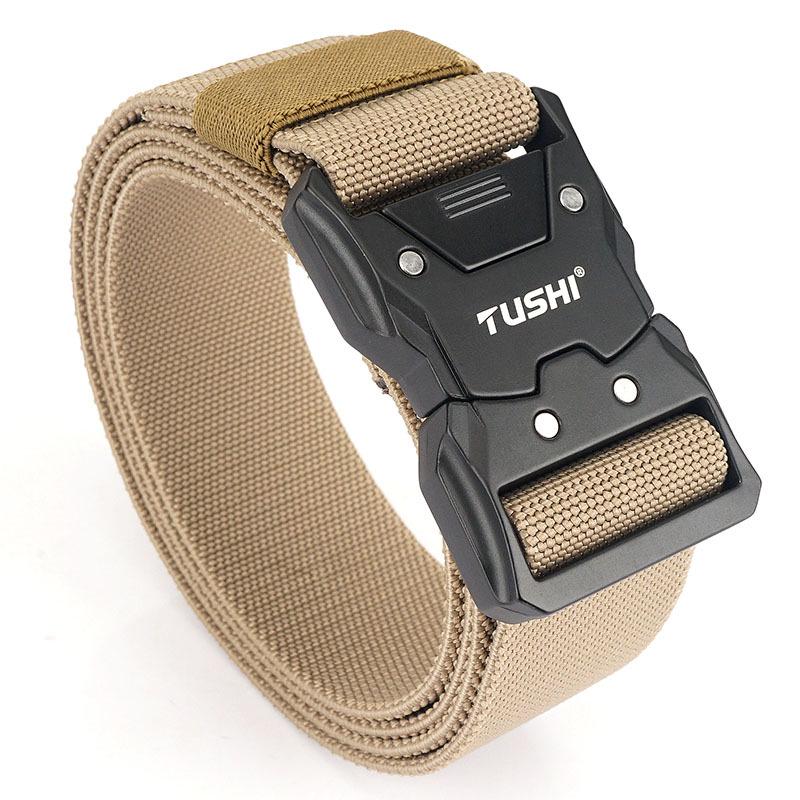 Men's Tactical Quick Release Elastic Stretch Belt for Casual Workwear and Outdoor Training