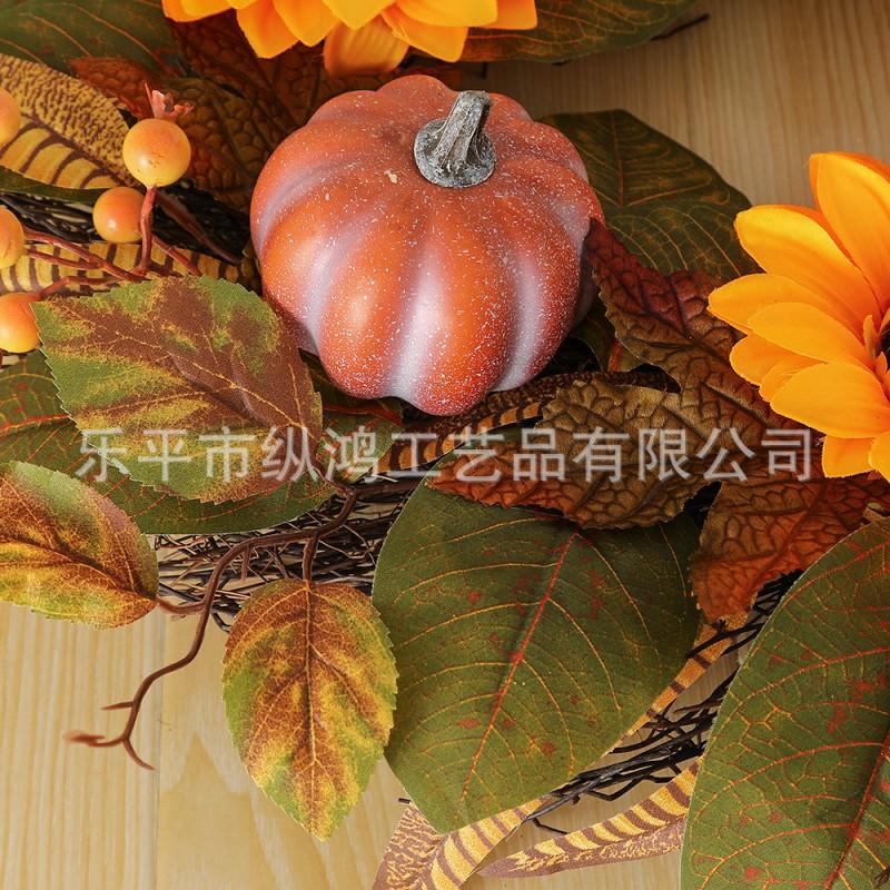 Halloween Wreath Decor With Pumpkin Berry Hanging Ornament Door Wall Hotel Mall DIY Party Decoration