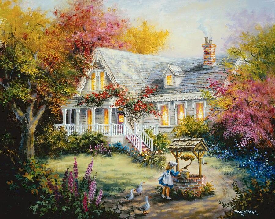 5D DIY Diamond Painting Street Mosaic Sale Diamond Embroidery House Landscape Rhinestone Art Home Decor Gift