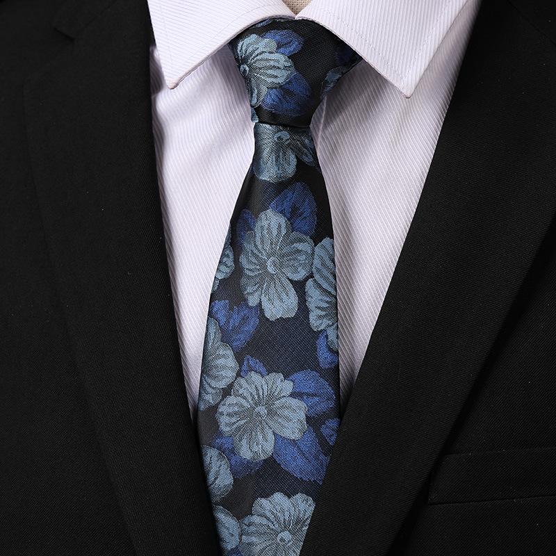 Fashion Versatile Casual Men And Women Retro Hong Kong Style Business Dress Groom Wedding Korean Version 8Cm Hand-Patterned Tie