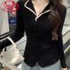Langsha Women's Slim-Fit Turtleneck Knit Sweater with Lace Trim