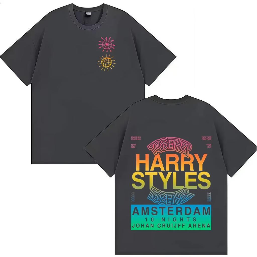 Vintage Spłowiony Harry Styles Together Together Tour 2026 Pop Rock Disco Piosenkarz Brytyjski Artysta Muzyczny Nadruk Bawełniana Koszulka Męska Damska Tee Letnia Casual