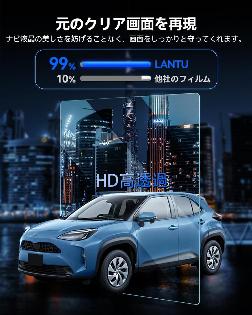 LANTU Clear PET Film for Toyota Yaris Cross Navigation Easy To Yaris Cross Navigation Screen New Yaris Custom Parts 2-Pack Ultra-Transparent (8-inch)