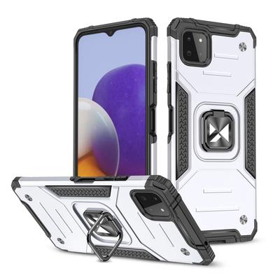 Armored Case Cover + Magnetic Holder Samsung Galaxy A22 4G Ring Armor Silver