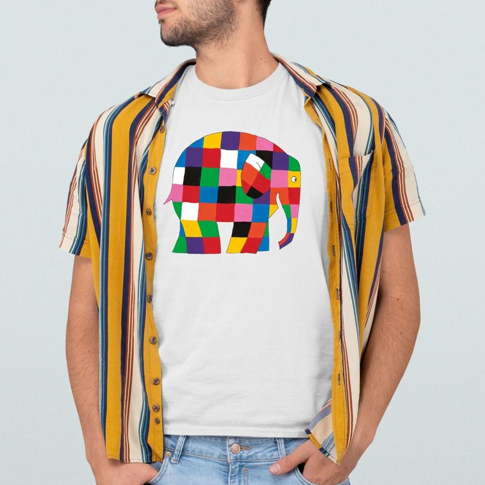 

Elmer T-Shirt Printed Book Series Funny World Book Day Unisex and Children Tee Top 4XL