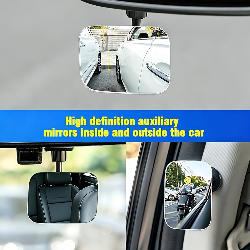 2Pcs 360° Adjustable Wide Angle Car Auxiliary Mirror HD Rimless Convex Rearview Safety Accessory