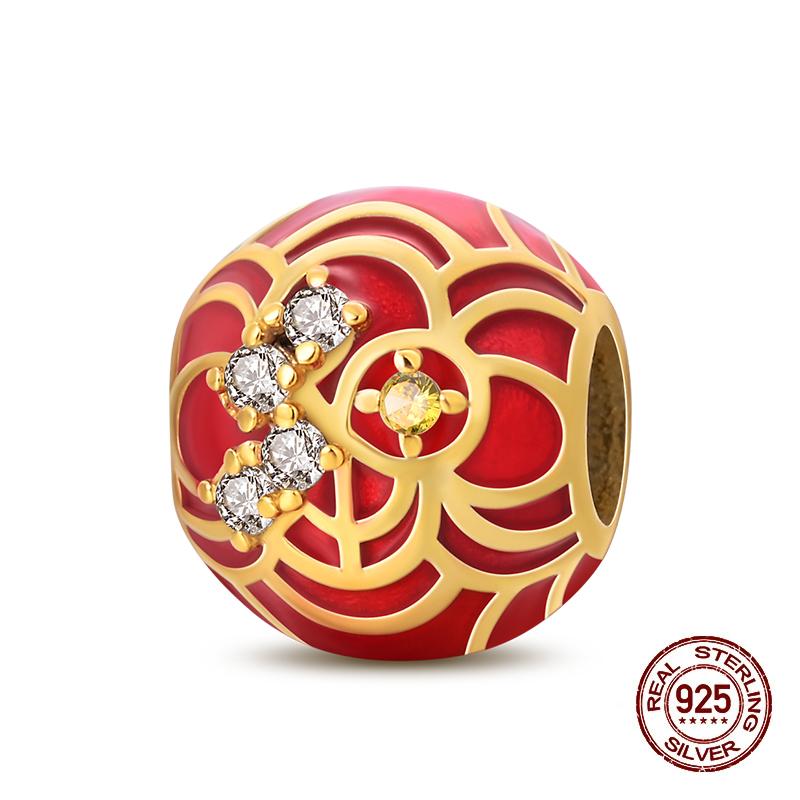 925 Silver Lantern Chinese Knot Charms New Year's Traditional Beads Fit 3mm 925 Exquisite Bracelets Fashion DIY Jewelry Gifts