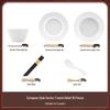 Morden Lanka Pure White French Embossed 20-Piece Ceramic Dinnerware Set