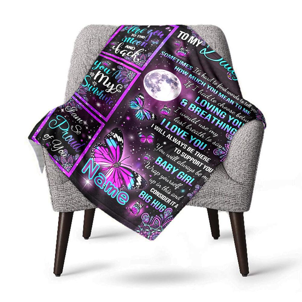 To My Daughter Name Blanket Comfortable Soft Lightweight Allseason Multipurpose Blanket For Picnics Couches Offices Beds Living Rooms Perfect Gift For