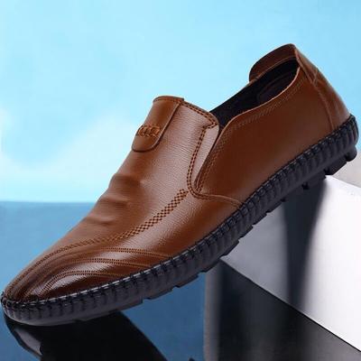 Men's Leather Shoes Casual Comfort Slip-on Loafer Soft Penny Loafers Lightweight Driving Flat Shoes