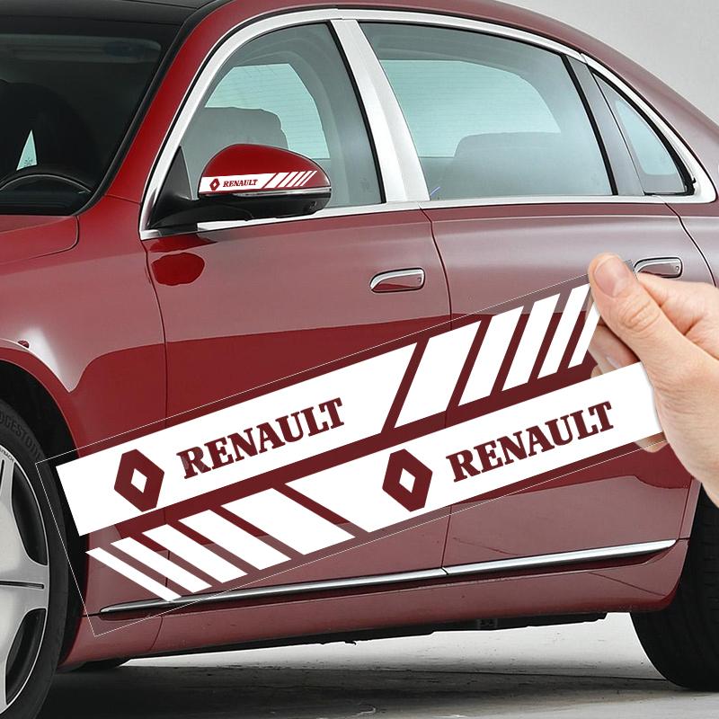 2PCS Car Rearview Mirror Decoration Sticker Emblems Styling For Renault Dacia Megane 2 3 Duster Koleos Logan Clio Laguna Sandero