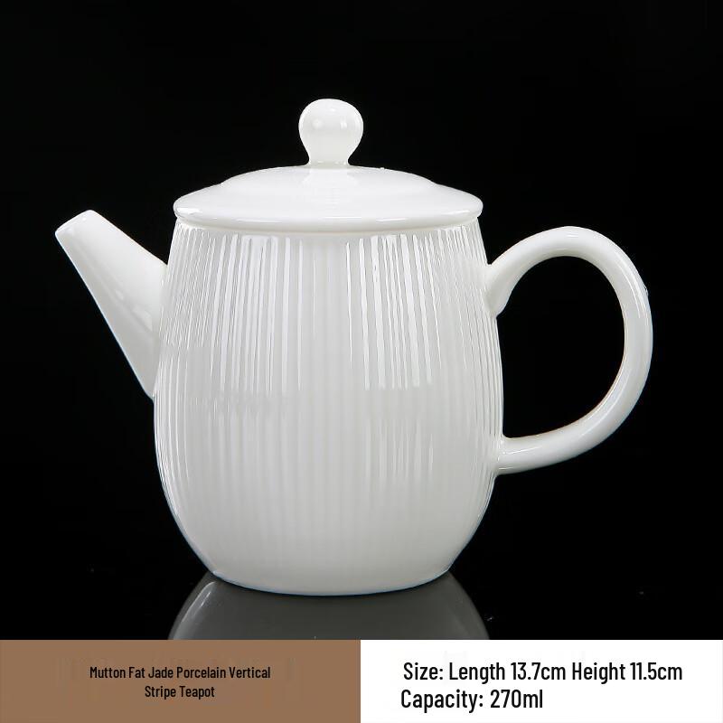 Mutton Fat Jade Porcelain Side Handle Teapot