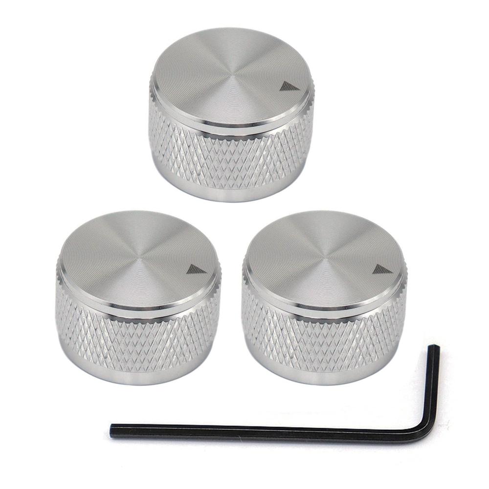 Aluminium Potentiometer Knobs 6mm Metal Pot Guitar Knobs with Indicator and Set Screw for Guitar/Bass/Audio Equipments